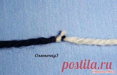 МК по связыванию кончиков нитки пряжи (промышленный узелок)