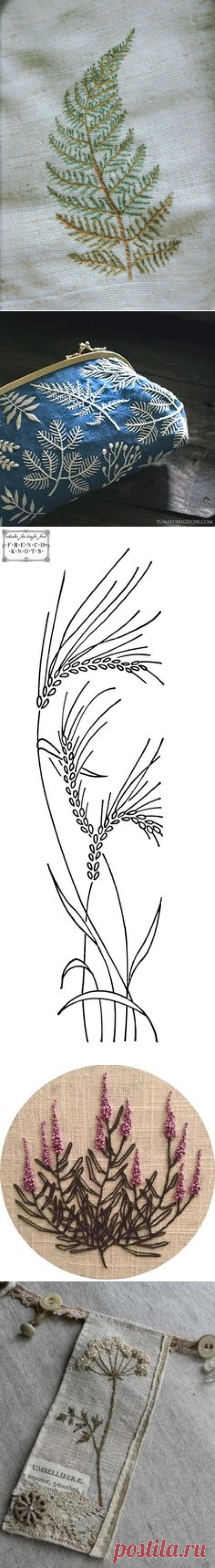 Ferns, Embroidery and Leaves on Pinterest