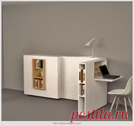 Уникальная мебель-трансформер для маленького домашнего офиса | Идеи домашнего мастера