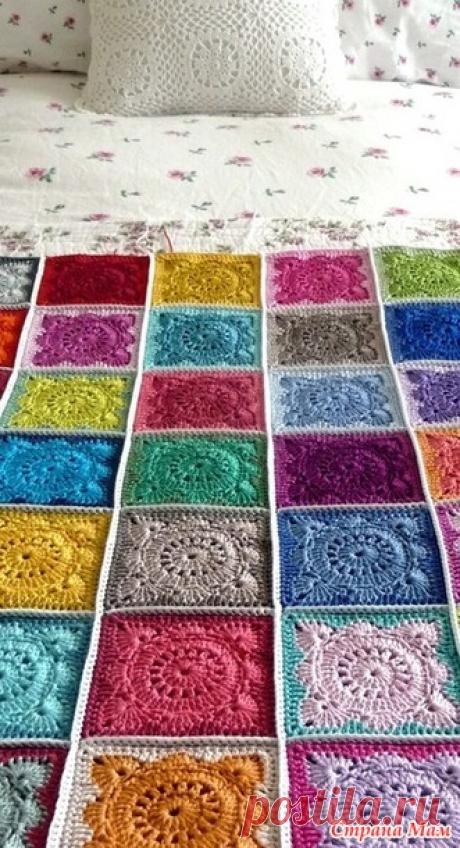 . Накидка на кресло-кровать. Пристроила остатки пряжи) Добавила описание. - Все в ажуре... (вязание крючком) - Страна Мам