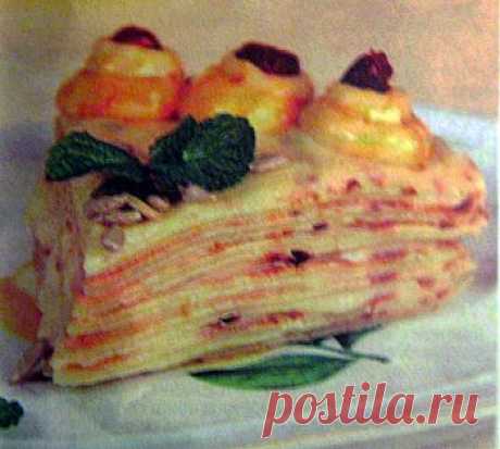 Как приготовить вкусный блинный торт с бананами. | Хозяева дома.