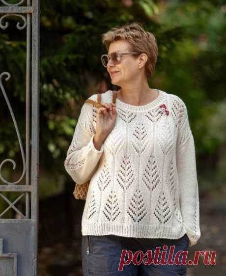 Джемпер "Белый папоротник" от Елены Орловой (схема узора)