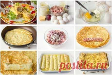 Яичные рулетики с мясной начинкой - отличный завтрак!
Яйца куриные 7 шт.
Свиной фарш 500 г
Лук фиолетовый 1 шт.
Сыр твёрдый 100 г
Сметана 4 ст. л.
Соль 2 ч. л.
Перец чёрный молотый 2 щепотки
Масло подсолнечное рафинированное 1 ст. л.
Бульон куриный 350 мл