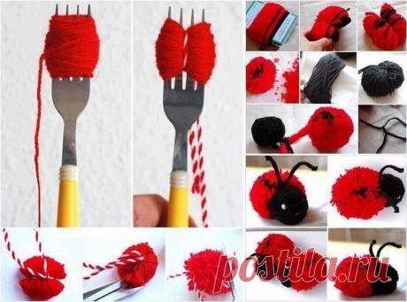 помпон на вилке