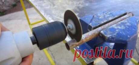 Отрезная насадка на дрель из диска болгарки