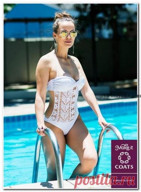 Комбинированный купальник крючком схемы.