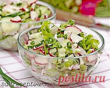 Салат из редиски и огурцов | Сайт рецептов