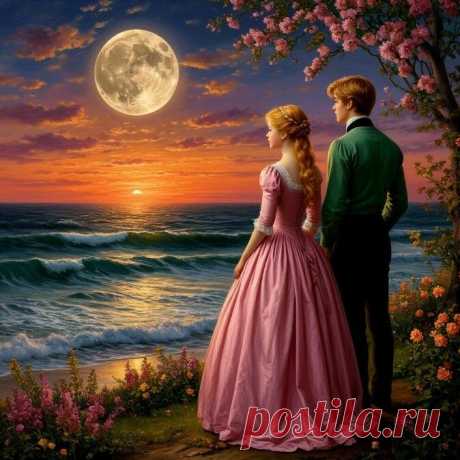 картинка, красиво, закат, вечер, море, романтика, любовь