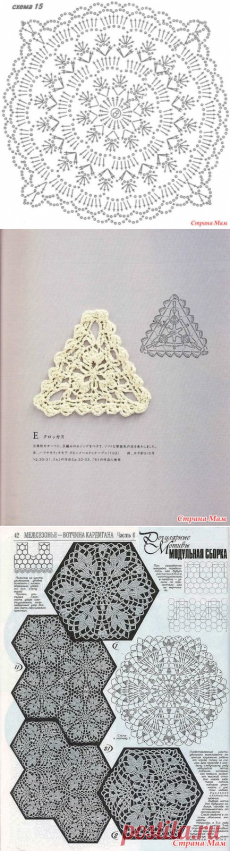 Коллекция ажурных схем крючком в вашу копилочку от Вдохновелкиной) - Вязание - Страна Мам