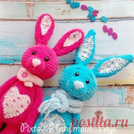 Зайчики Мякиши амигуруми: схема игрушки крючком | AmiguRoom