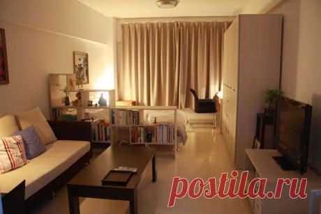 Дизайн интерьера в однокомнатной квартире, фото-идеи