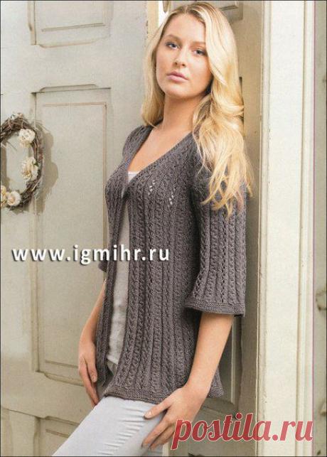 Жакет из узких ажурных полос..