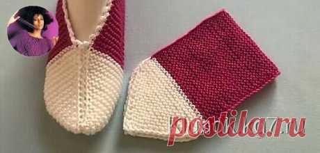 Самые простые тапочки спицами , описание
Размер 37-38
Описание :
Кромочные 1-ю снимаем , последнюю вяжем лицевой за переднюю стенку .
Набираем 3 петли .
1 ряд : кр , накид , 1 изн , накид , кр
2 ряд : кр ,все изн ,кр
Повторять 1 и 2 ряды еще 9 раз .
Должно получиться 23 петель ( 10 рубчиков платочной вязки )
21 ряд : кр , все изн , кр
22 ряд : кр , все изн , кр
23 ряд : кр , накид , все изн , накид , кр
24 ряд : кр , все изн , кр
25 ряд : кр , все изн , кр
На спице ...