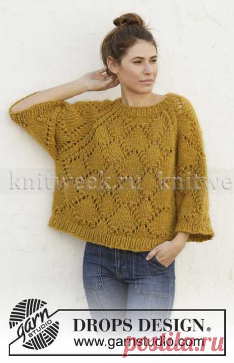 Ажурный джемпер "Летние ракушки" из толстой пряжи. Спицами. / knitweek.ru