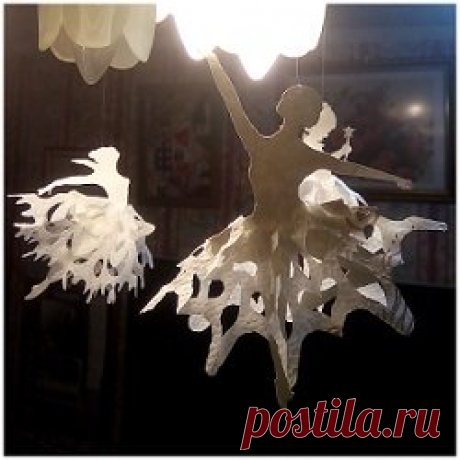 Легкие и воздушные балерины из бумаги снежинки