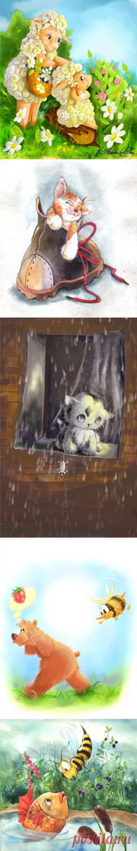 Художник-иллюстратор Анастасия Острикова - Иллюстрации - Художники - Каталог статей - Мама и