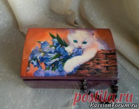 Шкатулка "Котенок" и фляжки "Волки" - запись пользователя Natascha (Наталья) в сообществе Декупаж в категории Декупаж. Работы пользователей