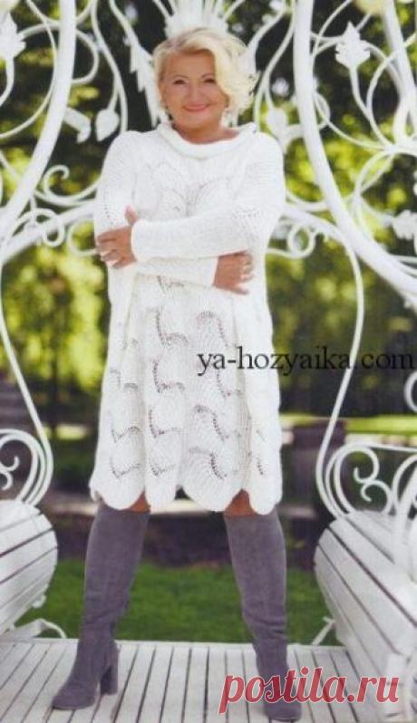 Платье оверсайз спицами с описанием. Платье оверсайз спицами схемы
