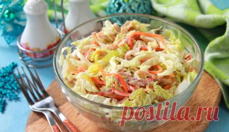 Салат "Корейская курица" с блинами Оригинальный салат на все случаи жизни!