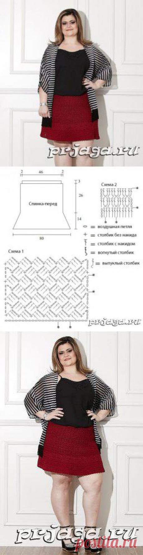 Юбка на выход для полных крючком