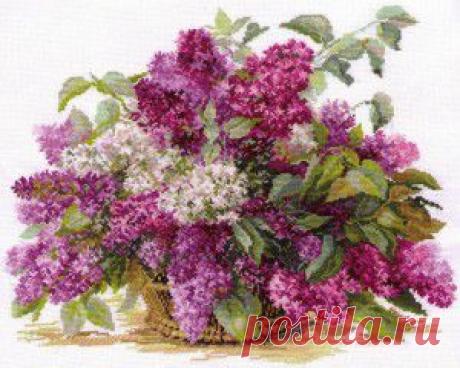 Узор вышивки сирень.Сделай сам вышивка цветы | Laboratory household