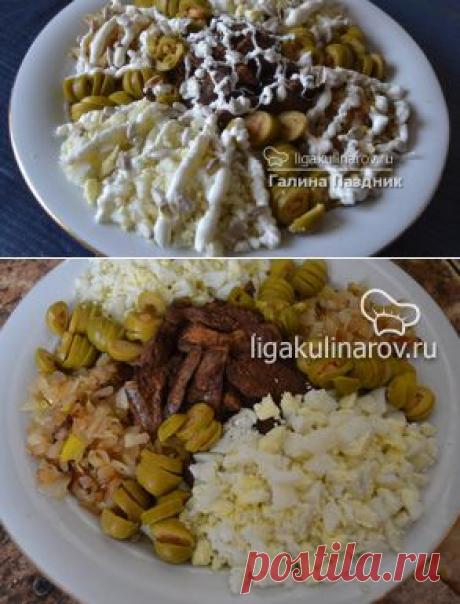 Салат из куриной печени рецепт пошаговый Лиги Кулинаров. Рецепт салата из печени, рецепты Лиги Кулинаров.