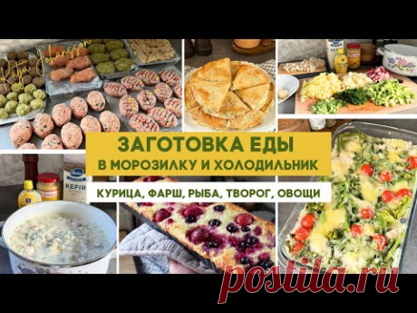 ЗАГОТОВКА ЕДЫ В МОРОЗИЛКУ И ХОЛОДИЛЬНИК: курица, фарш, рыба, творог, много овощей