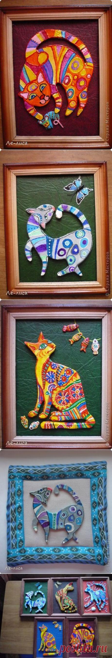 Радужные коты и кошки. Смешанная техника | Умелые ручки
