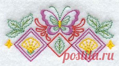 Machine Embroidery Designs at Embroidery Library! - Diamond Butterfly Border 2