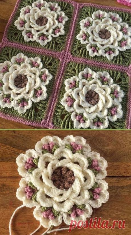 Beautiful Skills - Crochet Knitting Quilting : Tropical Delight Square - Tutorial