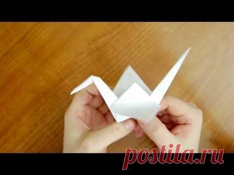 Оригами журавль из бумаги | Как сделать Оризуру (Orizuru/折鶴) - YouTube