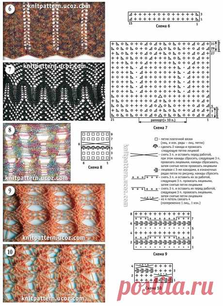 Страница №03. Вязаные спицами узоры и схемы. - 26 Мая 2013 - Коллекция узоров и схем для вязания спицами