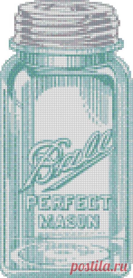 Mason Jar Cross Stitch PDF Pattern