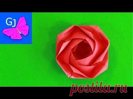 Оригами роза - YouTube