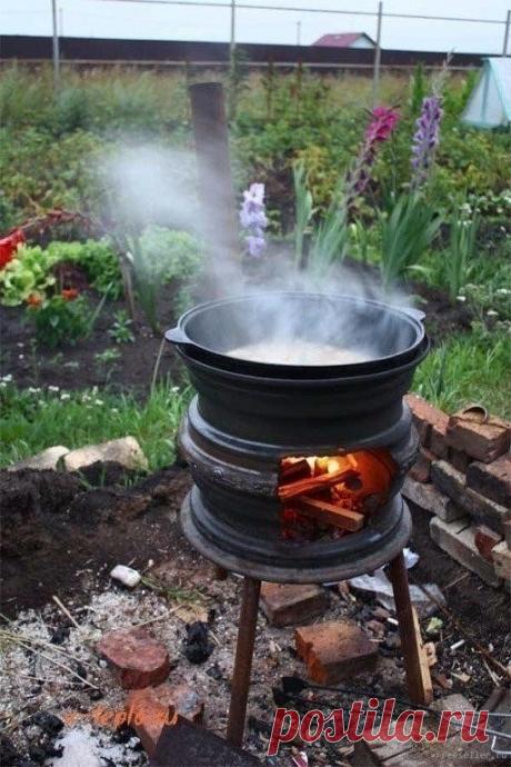 Мангал из автомобильных дисков. Как вам идея?