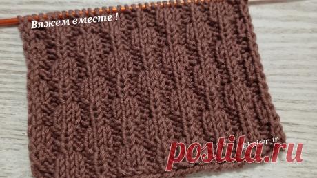 Простой, Рельефный узор спицами.