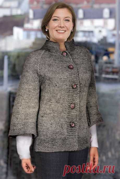 Жакет спицами для дам пожилого возраста старше 60 лет - описание вязания жакета