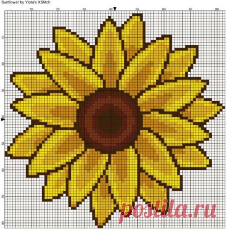 Flower free cross stitch pattern | Beading