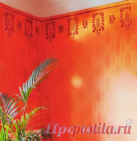 Декор с помощью краски и трафарета | Про 100м2