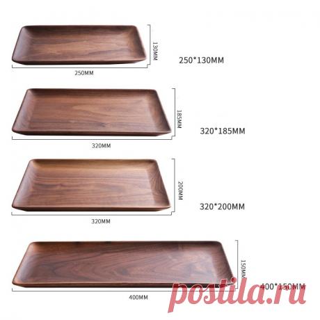 Прямоугольная Черная тарелка из орехового дерева, тарелка для фруктов, хлеба, деревянная тарелка соусник, чайный поднос, десертный ужин|Блюдца и тарелки| | АлиЭкспресс