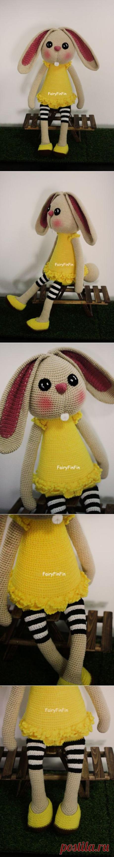 fairyfinfin: Yellow Rabbit Crochet, Crochet Rabbit doll, Crochet Bunny Doll, Rabbit cute doll, Bunny cute doll, Big rabbit doll, ตุ๊กตาถักโครเชต์กระต่าย หูยาว , ตุ๊กตาถักโครเชต์กระต่ายน่ารัก