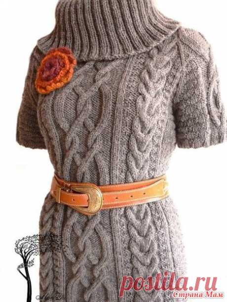 Туника с косами - Вяжем вместе он-лайн - Страна Мам