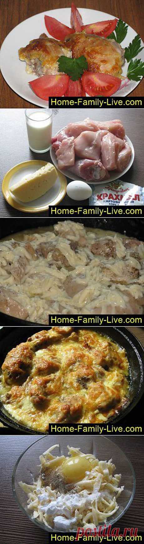 Кулинарные рецепты Курица под сыром - пошаговый фоторецепт - запеченная курица в сырном с