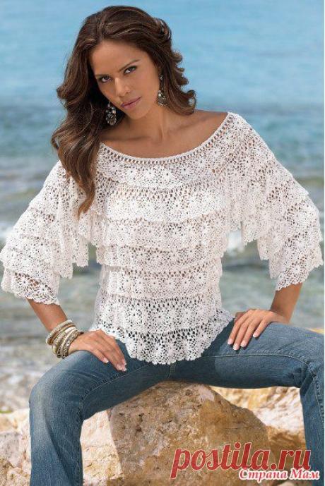 Нежная летняя блузка - Все в ажуре... (вязание крючком) - Страна Мам