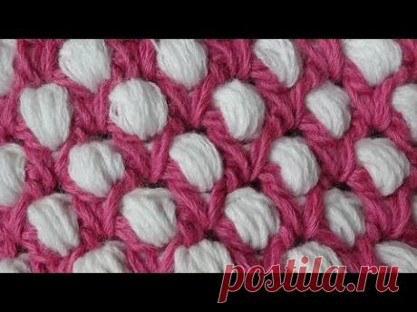 Узоры вязания Двухцветный узор по кругу 63