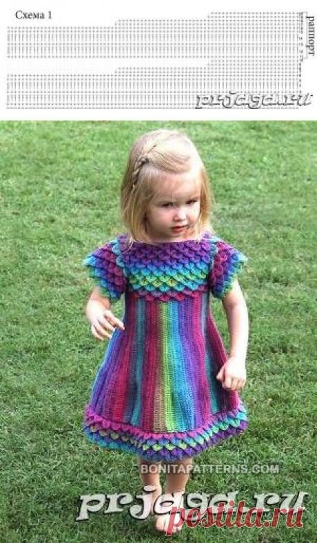 Вязаное платье с чешуйками от Bonita Patterns