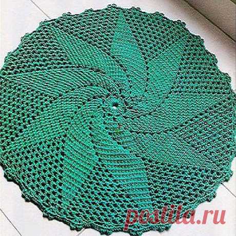 Коврик с узором "Солнце" (вязание крючком)