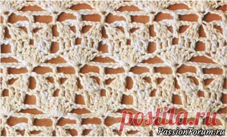 Узор «Тюльпаны» - запись пользователя Фантазии крючком (Полина) в сообществе Вязание крючком в категории Вязание крючком для начинающих Красивый узор, напоминающий головки тюльпанов, будет прекрасно смотреться на летних и ажурных вещах.     Журнал «Маленькая Diana. Спецвыпуск»