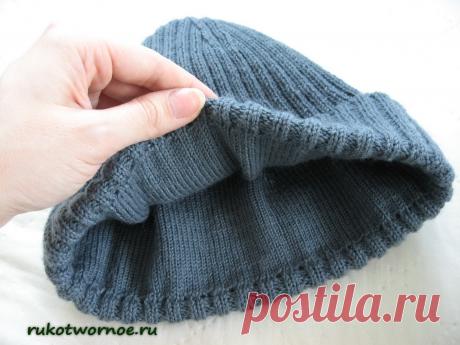 Мужская шапка спицами (мастер-класс) | Всё о рукоделии: вязание крючком, спицами, вышивание и многое другое