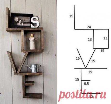 Нашел чертеж с размерами зачетной
полки в комнату. Можно разместить
на ней всякую мелочь.
Жене должно понравится.